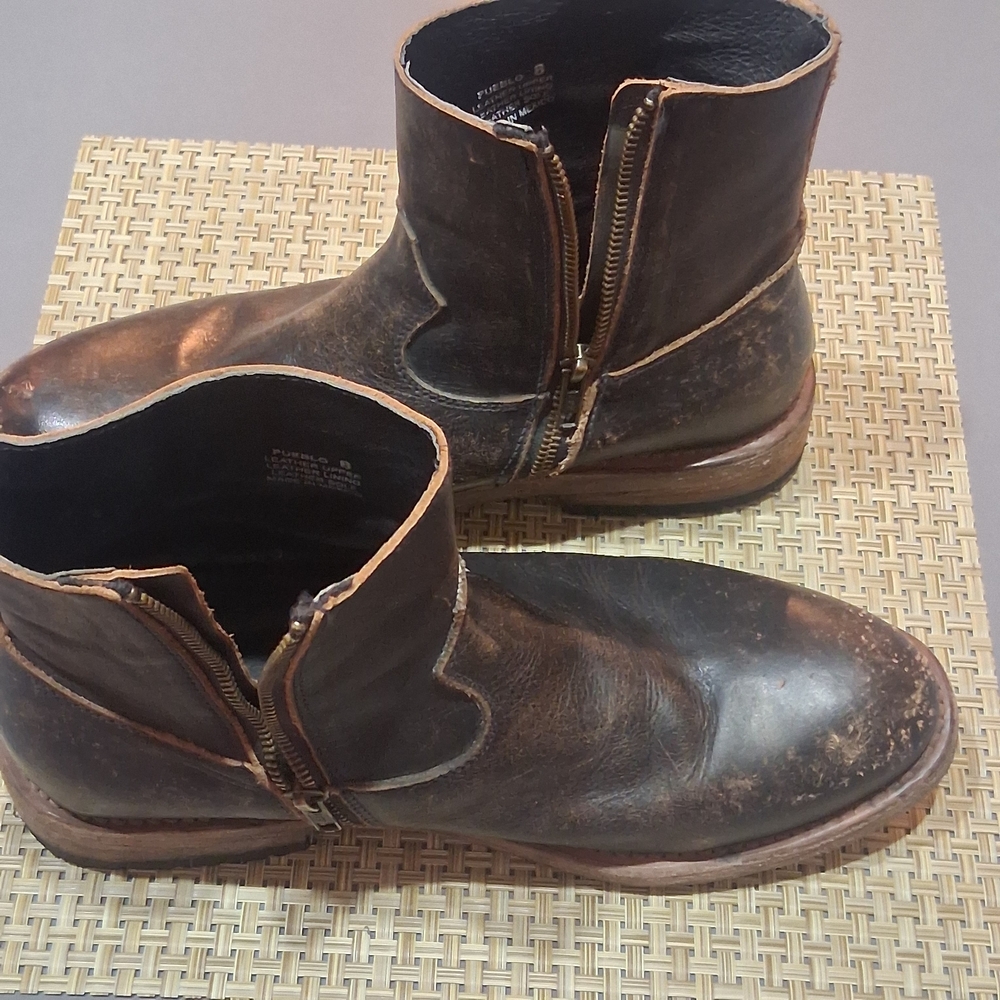 Freedbird Pueblo Men's Brown Leather Boots, Size 8